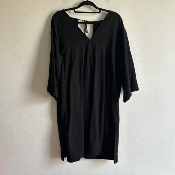 Arket Sz M Neps Black Cotton Relaxed Tunic Dress - Picture 3 of 13